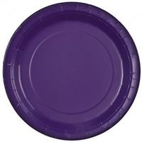 Pans Pro Party Colors 7" Inch Round Dinner Paper Plate's (48, Dark Purple)