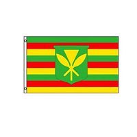 cobcob Hawaii Flag,3x5FT 2pc Hawaii Kanaka Maoli Flag Banner Brass Grommet Native Hawaiians Flags (Multicolor)