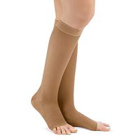Knee High Compression Stockings, Moderate (15-20 mmHg), Open Toe - Made in USA, Beige, XL - Made in The USA