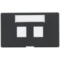 Leviton 49910-HE2 QuikPort Modular Furniture Faceplace, 2-Port, Black