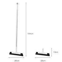 ShareHouse Pet Hair Removal Broom with Squeegee & Telescoping Handle That Extends from 3-5', Lobby Broom Black