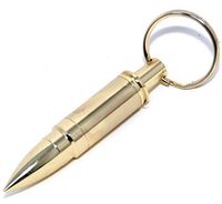 ShowJade Golden Chrome Bullet Shape Cigar Hole Pouncher with Key Ring.