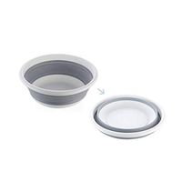 HENGTONGTONGXUN Folding washbasin retractable household wash foam foot portable thickening travel outdoor car laundry washing basin large gray Multi-function bucket, (Color : Gray, Size : 37.5cm)