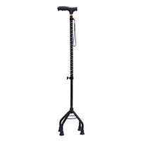 Four-Point Walking Aid Crutches Aluminum Alloy Retractable Thickening Old Non-Slip Cane 2 Color 77cm22mm MUMUJIN (Color : Black)