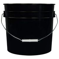 3.5 Gallon Black High Density Plastic Bucket with Tear Tab Lid (4 Buckets)