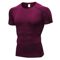 Photno Men Sport T Shirts Short Sleeve Athletic Running Top Workout Gym Tees Wine Red