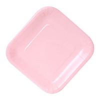 Color Paper Plates Sqaure (Pink, 7" Sqaure 18-ct. packs)