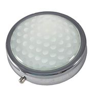 Golf Ball Round Silver Three Compartment Pocket Travel Pill Box Case