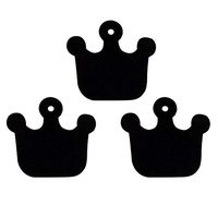 SUPVOX 100pcs Kraft Paper Tags Crown Shape Gift Tags Party Favor Tags Hanging Tags Ornament Table Name Tags Place Card Blank Tags Without Rope (Black)