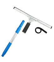 ITTAHO Stainless Steel Window Squeegee, Window Cleaning Tool with Handle and Rubber Refill,Squeegee Shower Cleaner for Shower Glass Door Mirror Indoor Outdoor Commercial Industrial -14 Inch
