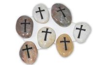 Nature's Enlightenment Cross Palm Stone 1 pc -