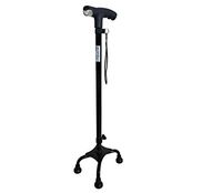 ZXQL Crutch Walking aids, Aluminum Crutches Four-Foot Elderly Crutches Height Adjustable Corner Cane Adjustable Non-Slip Elderly Walking Sticks Walker   Brown Bearing Strong (Color : Black)