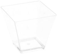 Fineline Settings 10-Piece Tiny Temptations Cube Bowl, 2-Ounce, Clear