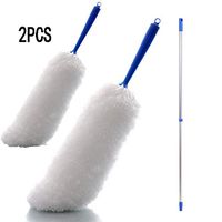 YYYHAN Portable Microfiber Fluffy Duster Extendable, (2 PCS) Adjustable and Telescopic Pole Microscopic Fluffy Lint Free Microfiber Duster for Home Office Car