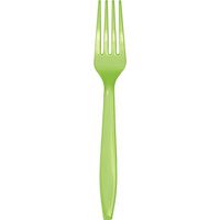 Club Pack of 288 Fresh Lime Green Premium Heavy-Duty Plastic Party Forks