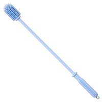 Silicone Bottle Brush Bottle Cleaner-Long Handle Baby Bottle Nipple Brush for Hydro Flasks, Vacuum Sports Bottles, Vase and Glassware (Blue, 14.9 inch)