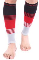 Doc Miller Premium Calf Compression Sleeve Dress Series 1 Pair 20-30mmHg Strong Calf Support Graduated Pressure Sports Running Recovery Shin Splints Varicose Veins (BlackRedGray, Medium)