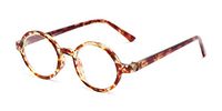 Readers.com Reading Glasses: The Bookworm Reader, Plastic Round Style for Men and Women - Marbled Brown, 2.75