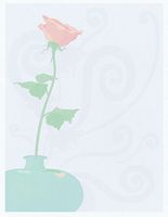 NEW Solitary Rose Letterhead Stationery Paper 26 Sheets
