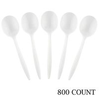 Plasticpro Cutlery 800 Mediumweight White Disposable Plastic Soup Spoons