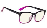 Computer Reading Glasses for Women Stylish Readers UV Protection（Black-Purple，+2.00）