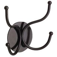 Buddy Products 2 Hook Coat Rack on Round Plate Frame, Steel with Enamel Finish, 2.5 x 7 x 7.25 Inches, Black (93826-4)