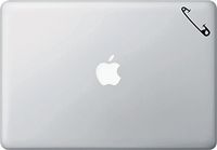 MB - Safety Pin - Vinyl Laptop Keyboard Trackpad Tablet Ipad Decal StickerYadda-Yadda Design Co. (1.75" w x 1" h)(Black)