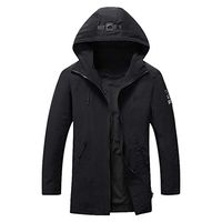 Alvinm Men's Jacket Autumn Winter Outdoor Windbreaker Thick Warm Jacket Outwear Coat Black