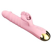 7 Modes 100% Safe Silicone Powerful Thrusting Rabbit Vibtator Toys with Heating & Licking for Women Waterproof & Quiet