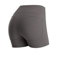 Meikosks Women's Abdomen Control Yoga Tights Training Running Leggings High Waist Short Gray