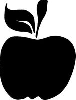 hBARSCI Apple Vinyl Decal - 5 Inches - for Cars, Trucks, Windows, Laptops, Tablets, Outdoor-Grade 2.5mil Thick Vinyl - Black