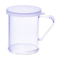 Winco PDG-10CS, 10 Oz Plastic Dredge with Clear Snap-on Lid, Seasoning Sugar Spice Pepper Shaker with Small Holes