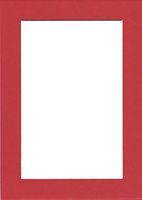 Pack of (5) 5x7 Acid Free White Core Picture Mats Cut for 4x6 Pictures in Real Red