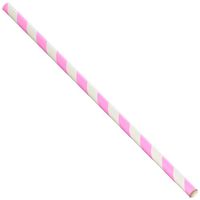 Homeford Firefly Imports Candy Striped Paper Straws, 7-3/4-Inch, 25-Pack, Pink, 7-3/4"
