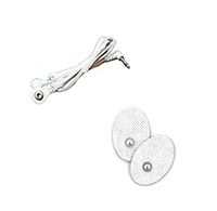 2 pcs 3.5mm Dual-Leads Snap on Wire 4 pcs Small Oval Shaped Electrotherapy Pads for HealthmateForever Portable Mini Handheld Body Devices Pain Management TENS Muscle Stimulator