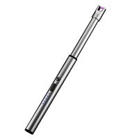 Candle Lighter USB Rechargeable Arc Lighter Windproof Electric Kitchen Lighter for Family Barbecue Ignition or Outdoors Camping Picnic (Silver)