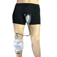 Male Incontinence Underpants, BESTHINKY Reusable Breathable Urinal System with Spill Proof Urine Collection Bag Urine Drainage Bag for Elderly, After Surgery, Disabled Men (L)