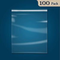 100 Count - 9" x 12" Self Seal Clear Cello Cellophane Resealable Plastic Poly Bags for A4, Letter Sized Documents, Marketing Materials, Clothes