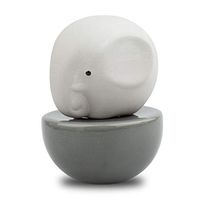 Lively Breeze Little Elephant, Diffusers for Essential Oils and Aromatherapy Fragrance, Non-Electric Ceramic, Ceramic Diffusers in Car, Ceramic Diffuser for Bathroom and Desk Office Decor, Grey Vase