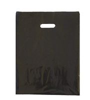 100 12x15 Durable Black Merchandise bags Pick ur Color Die Cut Handle-Glossy finish-Anti-Strech-100% Recyclable. For Retail store, Party favors, Handouts Plastic bags and more by Best Choice