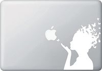 Yadda-Yadda Design Co. Butterfly Girl - MacBook or Laptop Decal (5.5" w x 6.5" h) (White)