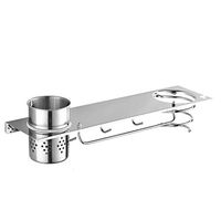 Hair Dryer Storage Rack Family Bedroom Bathroom Stainless Steel Bathroom Free Punching Wall Hanging Storage Rack (Color : L)