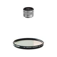 Canon EF-M 15-45mm f/3.5-6.3 Image Stabilization STM Zoom Lens (Silver) w/ Tiffen Polarizer Filter