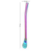 Creative Stainless Steel Drinking Straws Gourd Filter Spoon Eco Reusable and Flexible Gessppo