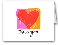 Heart Thank You Note Card - 10 Boxed Love Thank You Note Cards