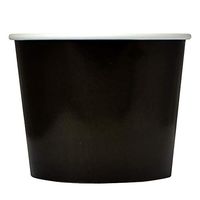Black Paper Ice Cream Cups - 16 oz Disposable Dessert Bowls - Comes in Many Colors - Frozen Dessert Supplies - 100 Count