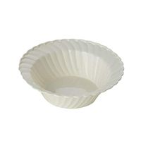 BalsaCircle 60 pcs 5 oz Ivory Waved Plastic Round Bowls - Disposable Wedding Party Catering Tableware