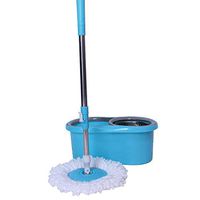 EnjoCho 360 Rotating Mop Head Replacement Magic Mop Microfiber Heads Spinning Floor Mop Cleaning Head for Home Floor (Blue+White)