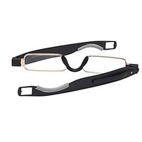 Easy Carry Mini Compact Slim Reading Glasses Lightweight Portable Readers Blue Light Blocking Eyeglasses Folding 360°Twist Mini Pocket Pen Clip Anti Glare Eye Strain Portable Eyewear with Leather Case