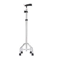 Four-Legged Walking Aid Crutches Aluminum Alloy Telescopic Multi-Function Old Non-Slip Cane Multi-Color 71cm MUMUJIN (Color : Silver)